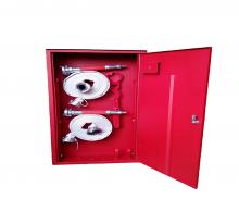 Single-wing hydrant cabinet with equipment